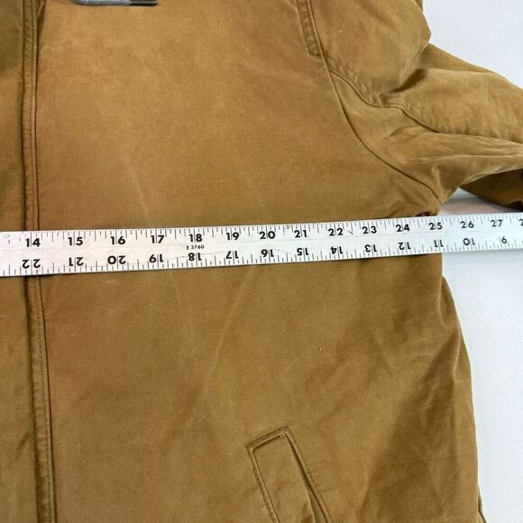 American Eagle Coat Men XL Lined Waxed Canvas Jacket Workmans Brown Sherpa Chore - Picture 8 of 10